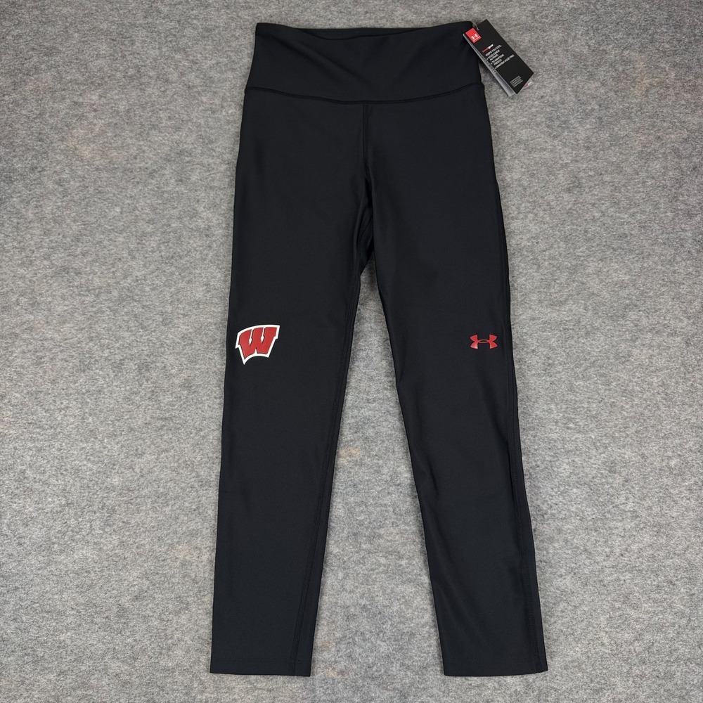 Under Armour HeatGear Wisconsin Badgers Leggings 25" Black Womens Small S